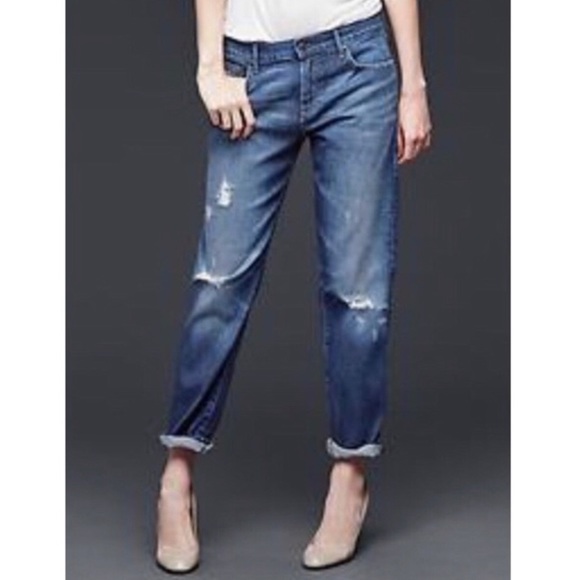GAP Denim - New Gap 1969 Real Straight Distressed Blue Jeans